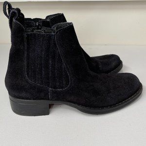 Black Suede Leather Booties